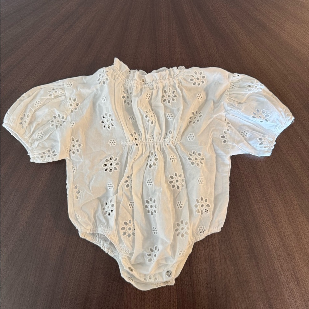 White Eyelet Baby Romper, Sam and Louloute, 3-6 months